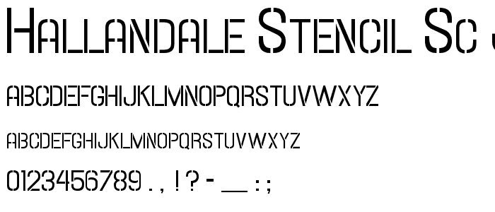 Hallandale Stencil SC JL font